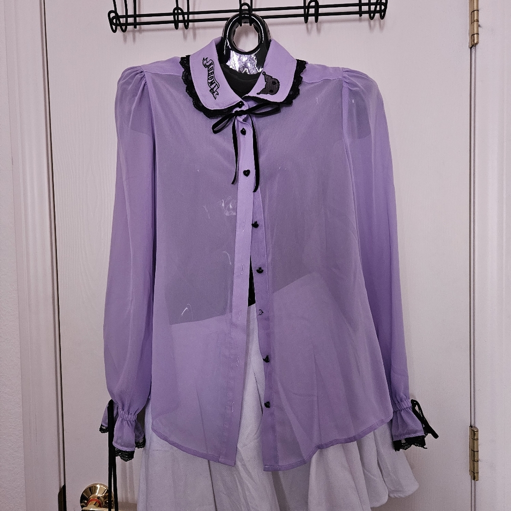 Purple Mesh Blouse